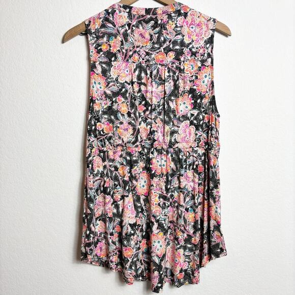 Torrid Babydoll Stretch Challis Lace Up Tunic Blouse Size 0 - Picture 3 of 7